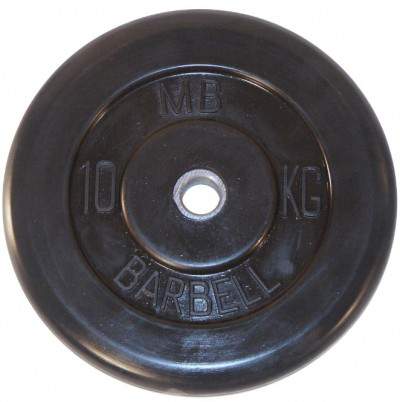 Диск обрезиненный MB Barbell , чёрного цвета, 31 мм, 10 кг