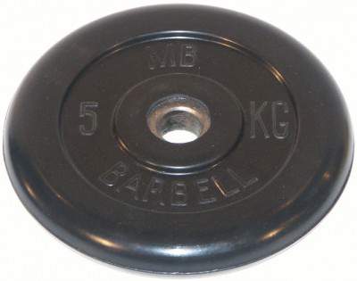 Диск обрезиненный MB Barbell , чёрного цвета, 31 мм, 5 кг