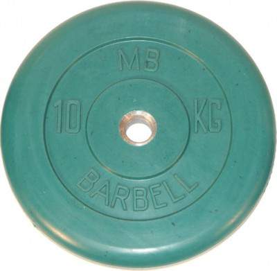 Диск обрезиненный, зелёный, 26 мм, 10 кг (под заказ 1,5 - 2 недели)