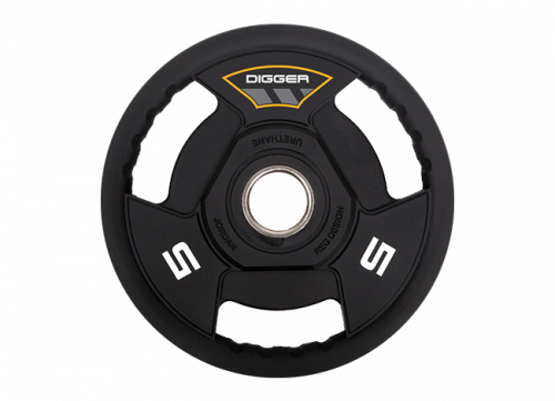 Диск олимпийский полиуретановый 3-х хватовый 5кг Hasttings Digger HD51C3A-5