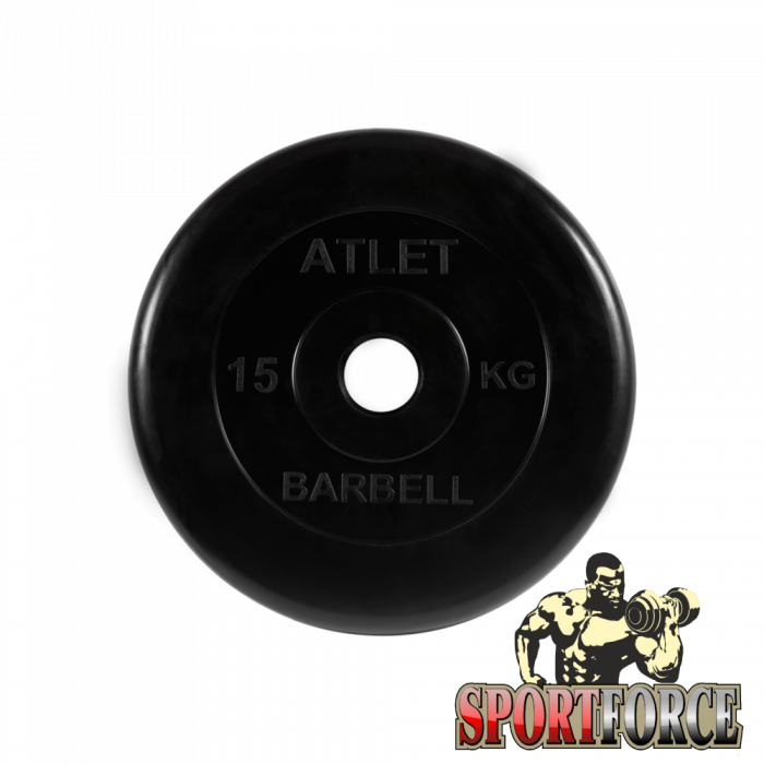 Обрезиненный диск MB Barbell ATLET d-51 - 15 кг